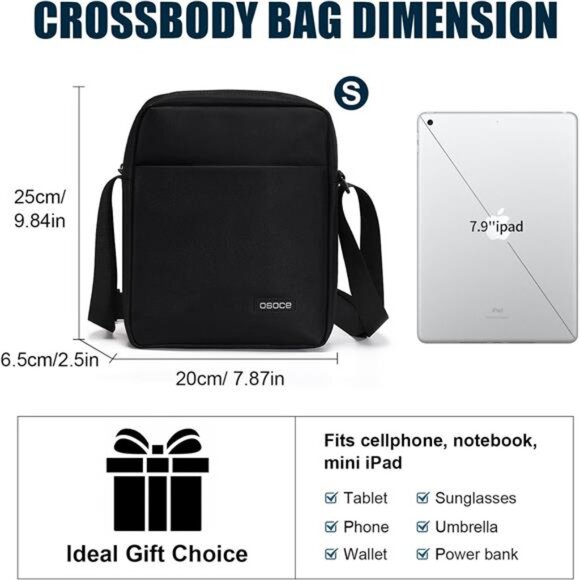 Water Resistant Messenger Bag for Men Crossbody Shoulder Bag Business Office Tra - Picture 2 of 7
